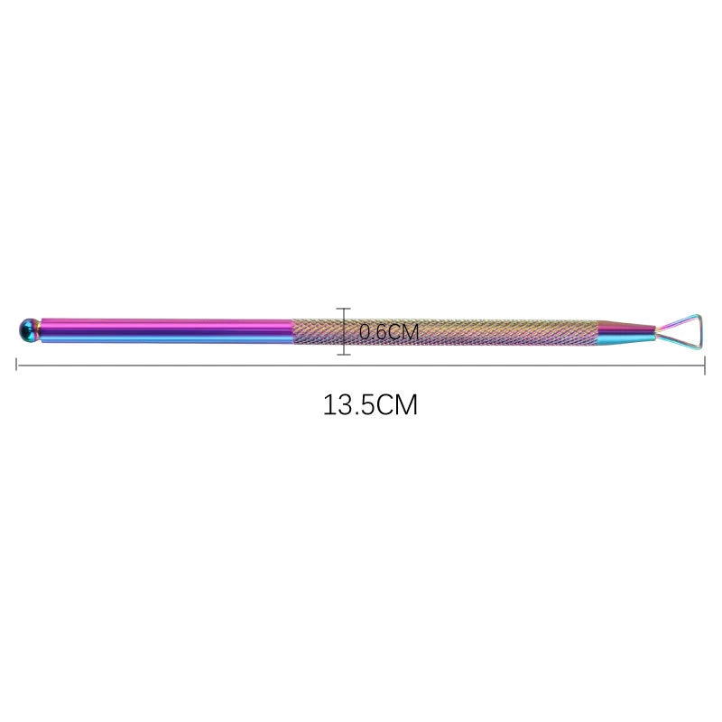 Nail Art Polish UV Gel Remover Stick Rod, Stainless Steel, Triangle, Dead Skin, Cuticle Pusher, Cleaner, Grinding Manicure Tools