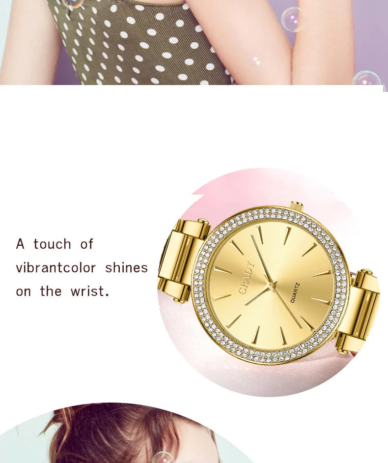 Luxury woman watch gold watch women luxe femme Gift for wife diamond watch quartz watches wristwatches for ladies