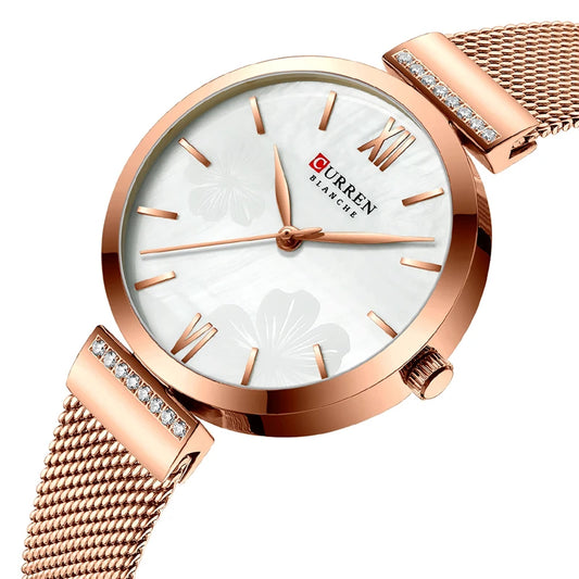 CURREN 9067 Watches Women's Simple Fashion Quartz Watch Ladies Wristwatch Charm Bracelet Stainless Steel Clock Relogio Feminino