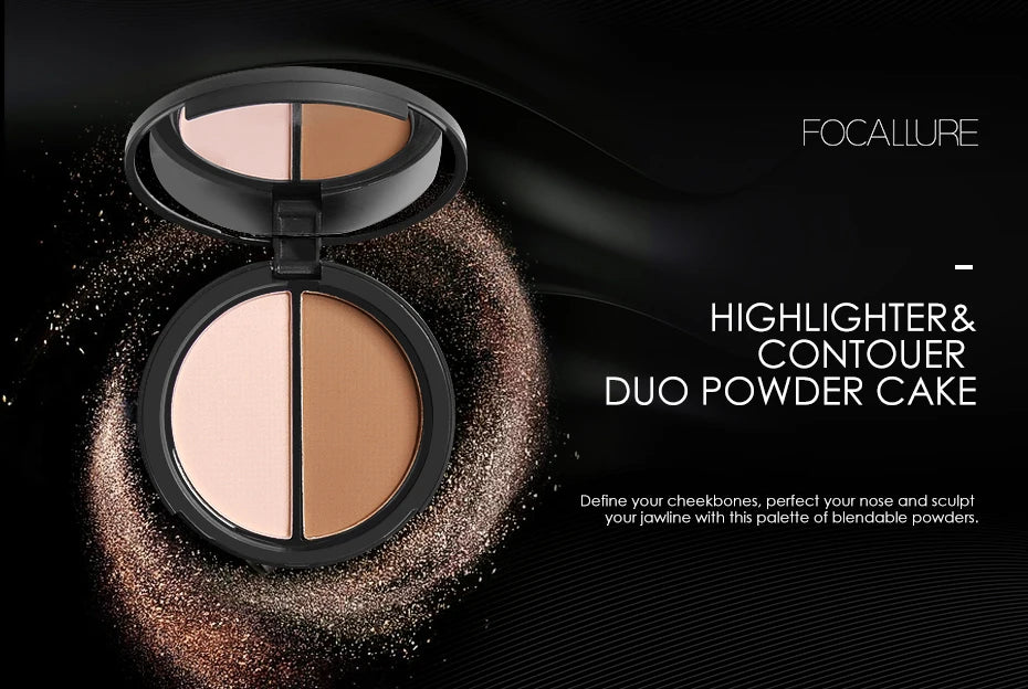 FOCALLURE Highlighter Contour Palette Matte Shimmer Face Shading Powder Natural Bronzer Illuminator Makeup Palette Cosmetics
