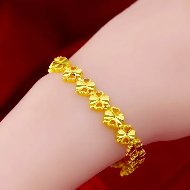 Luxury 18k Gold Original Bracelet for Women Luxury Trendy for Party High Quality Jewelry Wedding Bijoux Femme