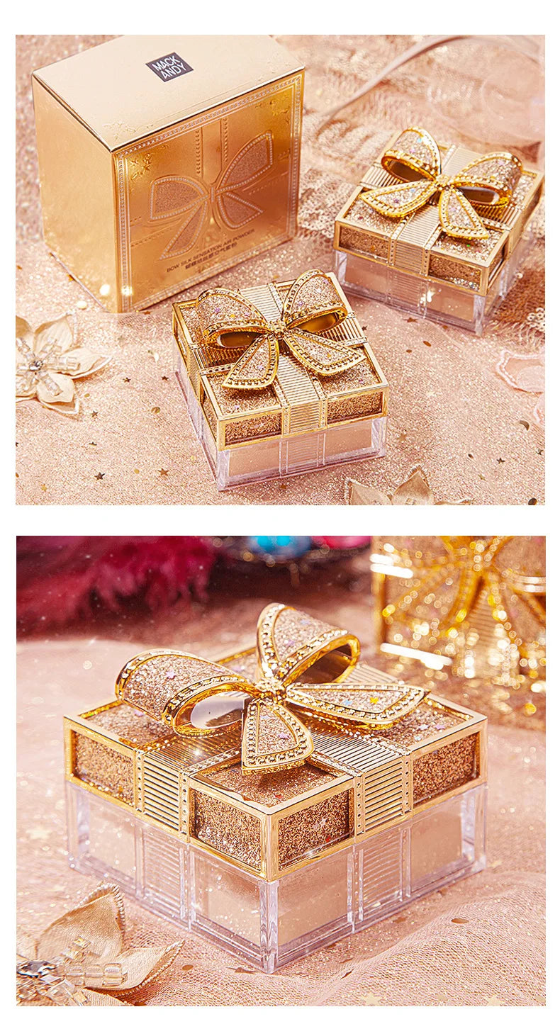 2 Colors Makeup Loose Powder Transparent Finishing Powder Waterproof Cosmetic Puff For Face Finish Setting With Puff