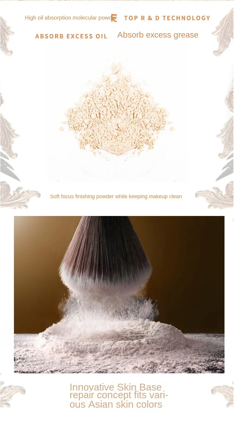 2 Colors Makeup Loose Powder Transparent Finishing Powder Waterproof Cosmetic Puff For Face Finish Setting With Puff