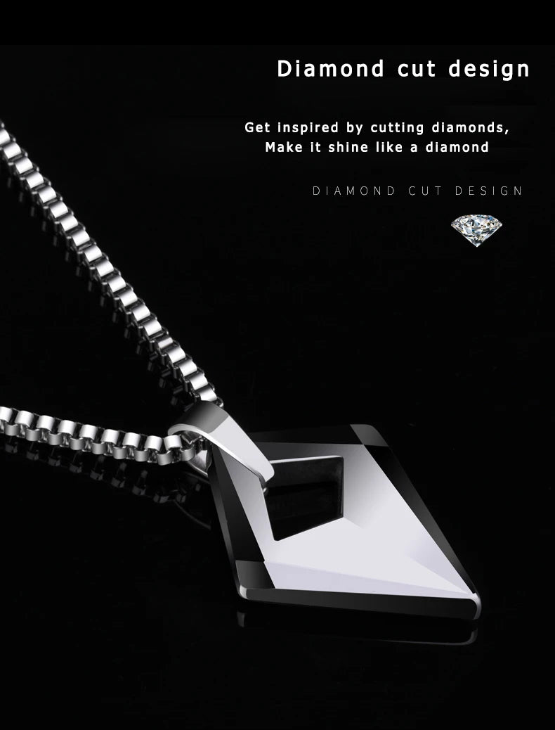 Male Necklace,Pendant for Men with Titanium Steel Chain,High Polished Tungsten Aesthetic Jewelry,Customized