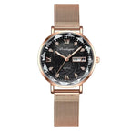 POEDAGAR 3011 Luxury Stainless Steel Wristwatch Bracelet Watch Women Fashion Simple Rose Gold Waterproof Luminous Ladies Watches