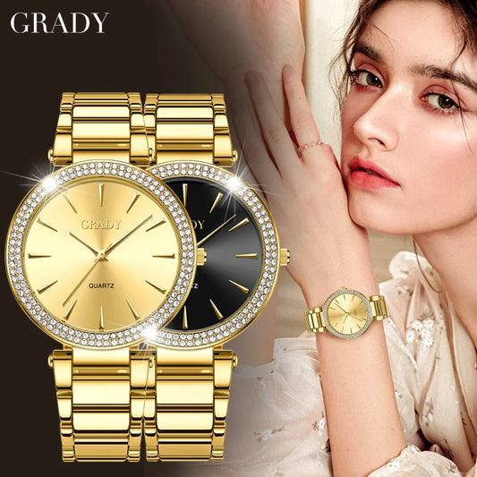 Luxury woman watch gold watch women luxe femme Gift for wife diamond watch quartz watches wristwatches for ladies