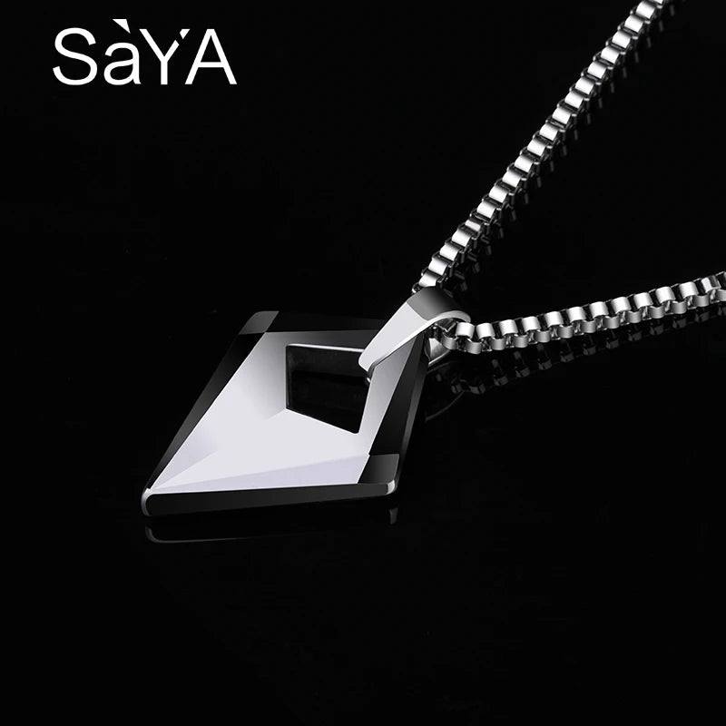 Male Necklace,Pendant for Men with Titanium Steel Chain,High Polished Tungsten Aesthetic Jewelry,Customized
