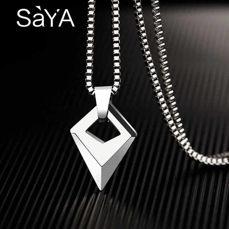 Male Necklace,Pendant for Men with Titanium Steel Chain,High Polished Tungsten Aesthetic Jewelry,Customized