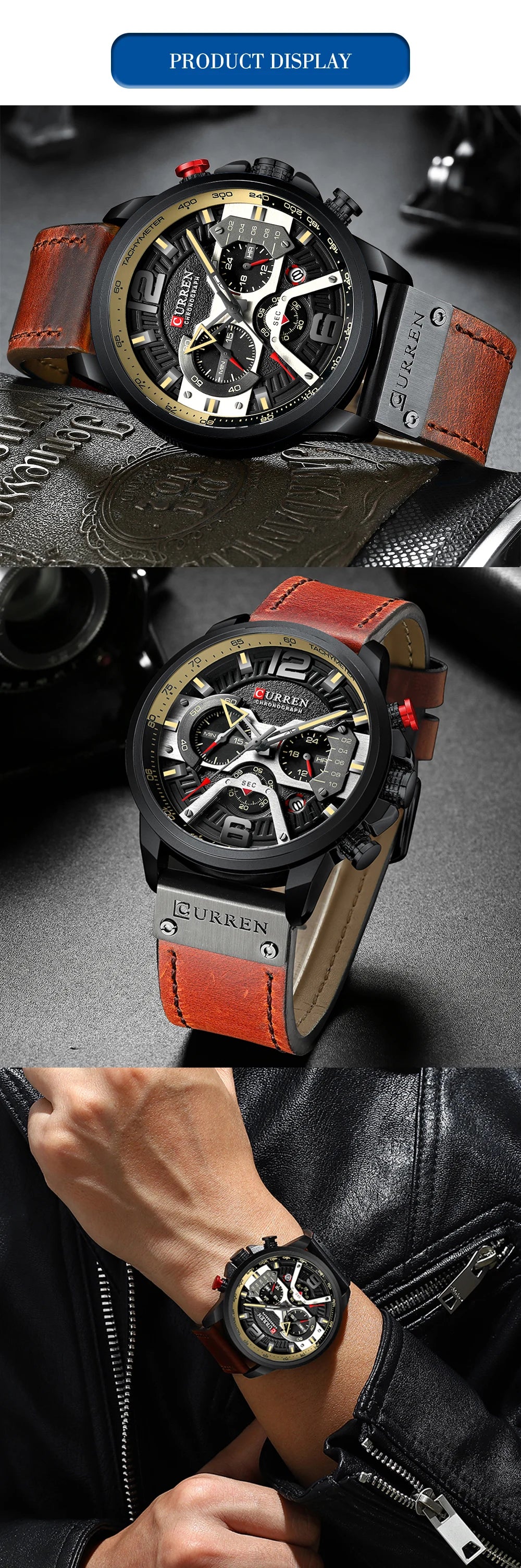 Luxury Watch For Men Quartz Chronograph Sport Waterproof Man Watches Military Fashion Stainless Steel Wristwatch Clock