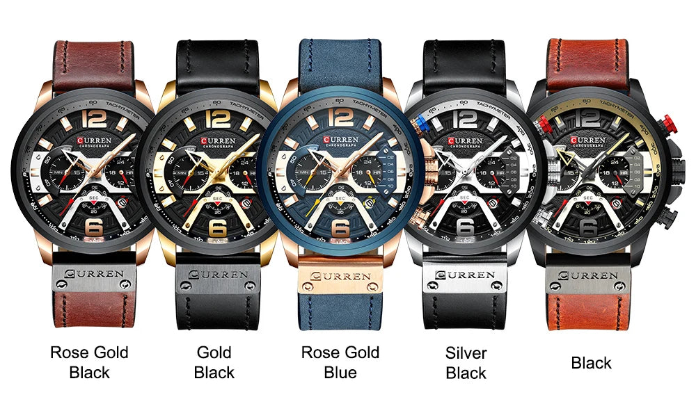 Luxury Watch For Men Quartz Chronograph Sport Waterproof Man Watches Military Fashion Stainless Steel Wristwatch Clock
