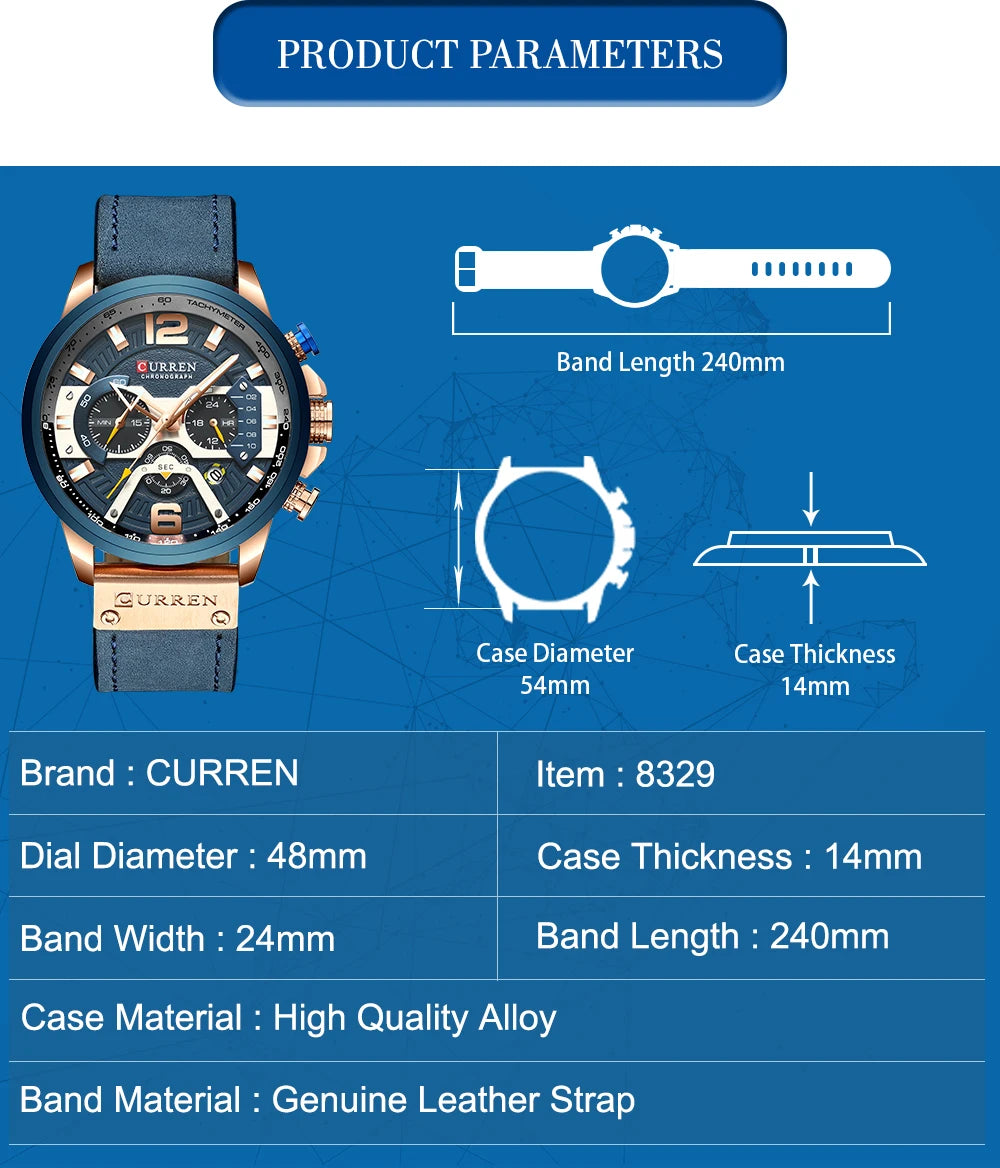 Luxury Watch For Men Quartz Chronograph Sport Waterproof Man Watches Military Fashion Stainless Steel Wristwatch Clock