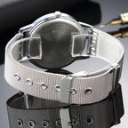 Luxury Women Watches 2025 New Stylish Silver Minimalist Business Ladies Quartz Watch Breathable Leather Steel Clock Reloj Mujer