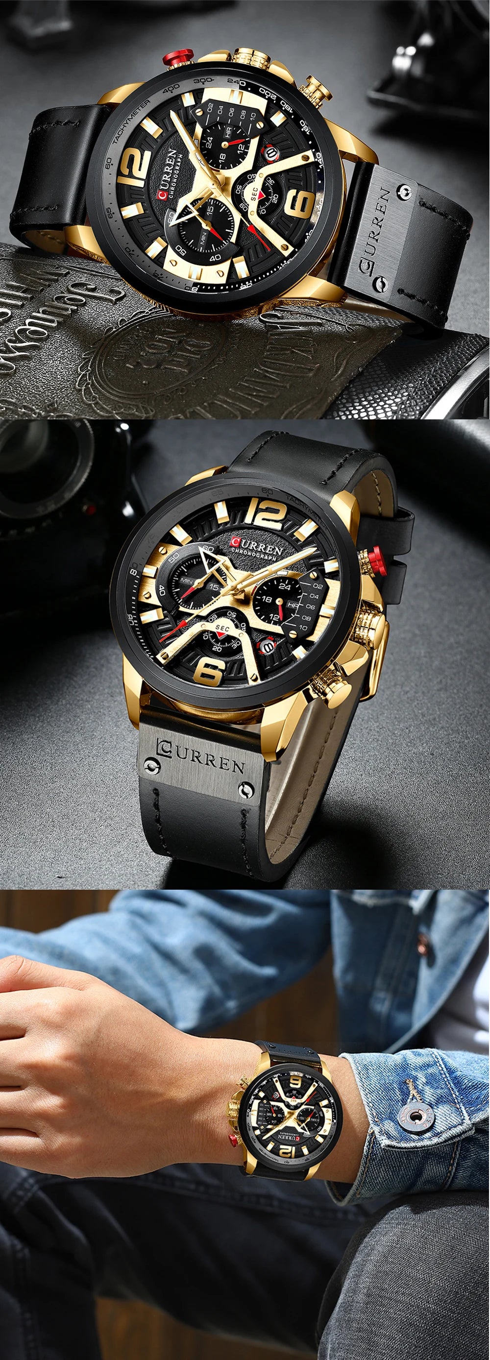 Luxury Watch For Men Quartz Chronograph Sport Waterproof Man Watches Military Fashion Stainless Steel Wristwatch Clock