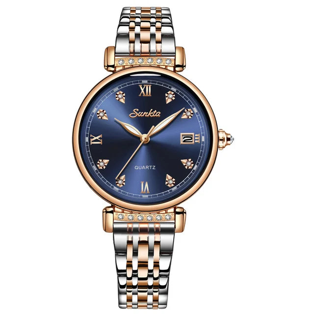 SUNKTA Brand New Women Watch Creative Design Steel Women's Wrist Watches Female Clock Relogio Feminino