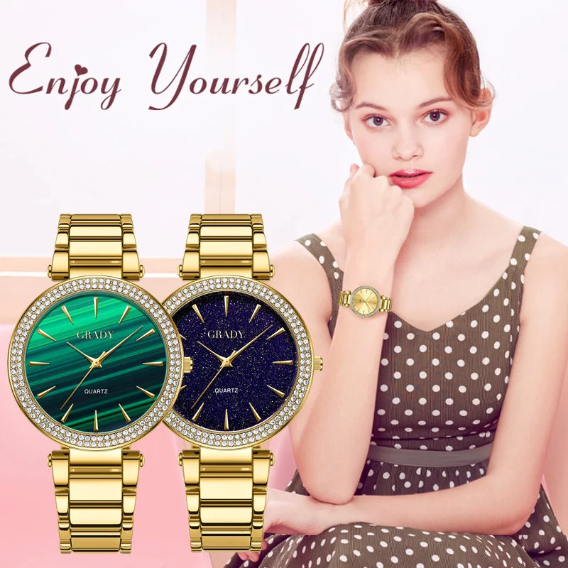 Luxury woman watch gold watch women luxe femme Gift for wife diamond watch quartz watches wristwatches for ladies