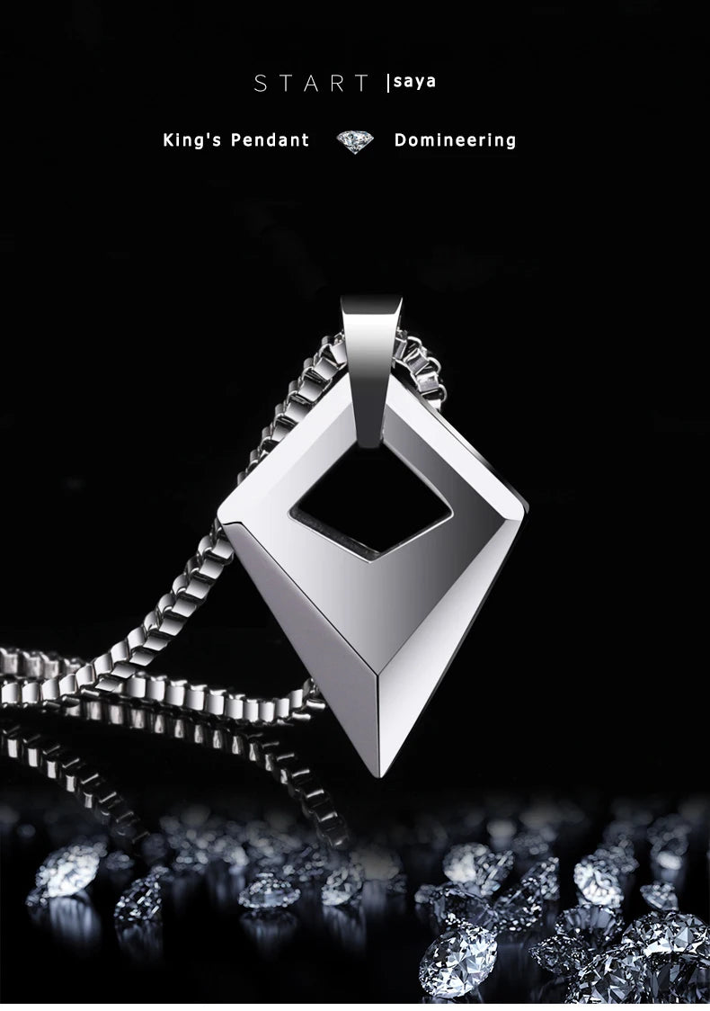 Male Necklace,Pendant for Men with Titanium Steel Chain,High Polished Tungsten Aesthetic Jewelry,Customized