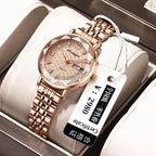 POEDAGAR 3011 Luxury Stainless Steel Wristwatch Bracelet Watch Women Fashion Simple Rose Gold Waterproof Luminous Ladies Watches