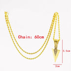 Men's Design Matte Black Long Necklace with Arrow Pendant Jewelry Chain Punk Rock Christmas Halloween Neck Chain For Men Women