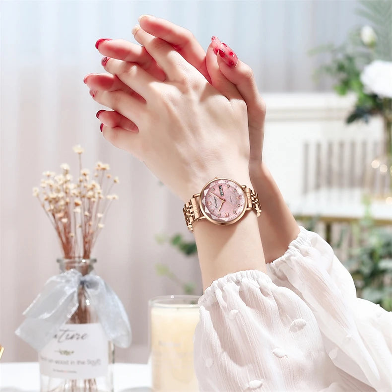 POEDAGAR 3011 Women New Fashion Luxury Stainless Steel Watch High Quality Waterproof Women's Watch Leisure Business Watch