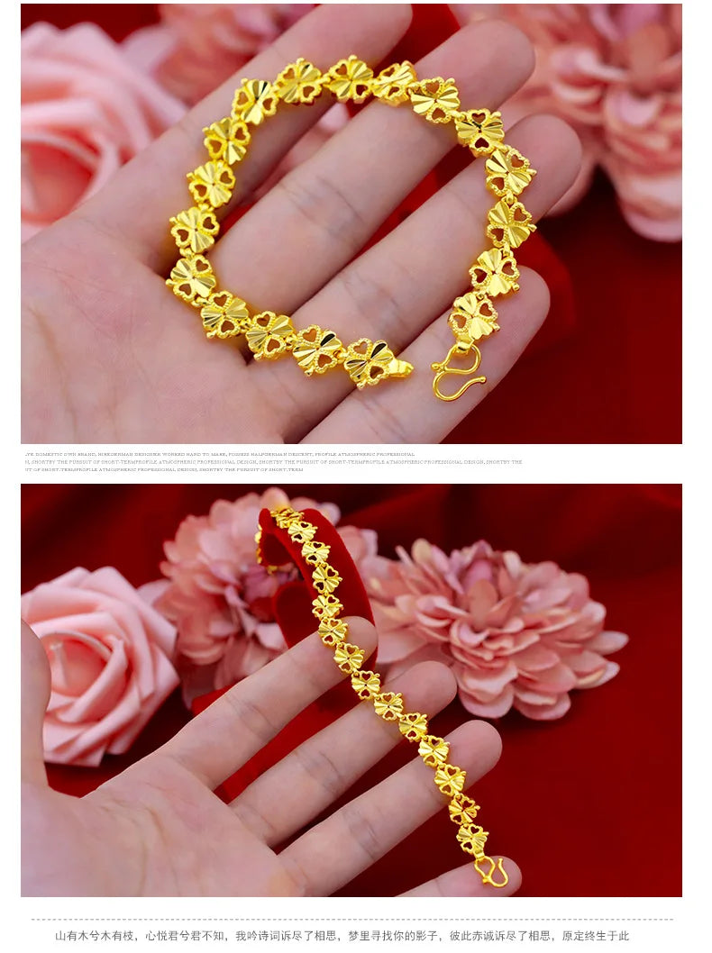 Luxury 18k Gold Original Bracelet for Women Luxury Trendy for Party High Quality Jewelry Wedding Bijoux Femme