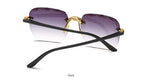 Square Rimless Sunglasses Women Luxury Brand Designer Summer Red Glasses Fashion Sun glasses For Men UV400 Shades Oculos