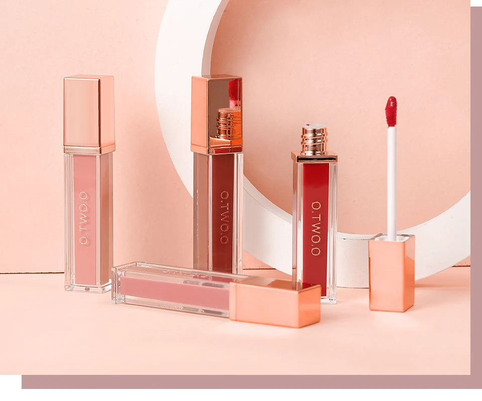 O.TWO.O 12 Color Liquid Lipstick Matte Finish Sexy Silky Lip Gloss Waterproof Kiss-proof Lasting Lip Glaze Lip Tint Cosmetics