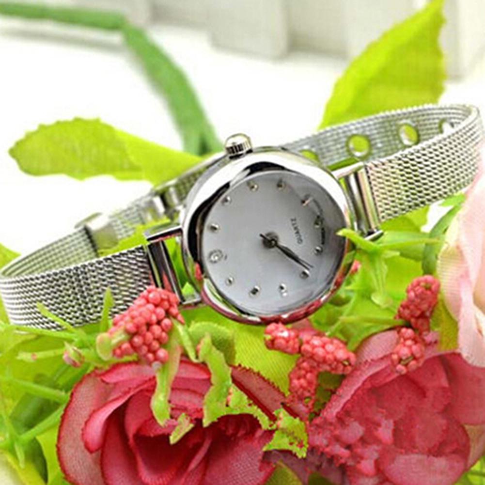 Luxury Golden Bracelet Watch Women Fashion Mesh Fine Alloy Band Rhinestone Dial Quartz Wrist Watch Casual Women Watches Clock