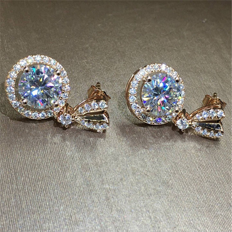 Real 14K Gold Jewelry Earring Women Fine Aros Mujer Oreja Pink Earrings for Women Orecchini 14 K rose Gold Bizuteria Jewelry