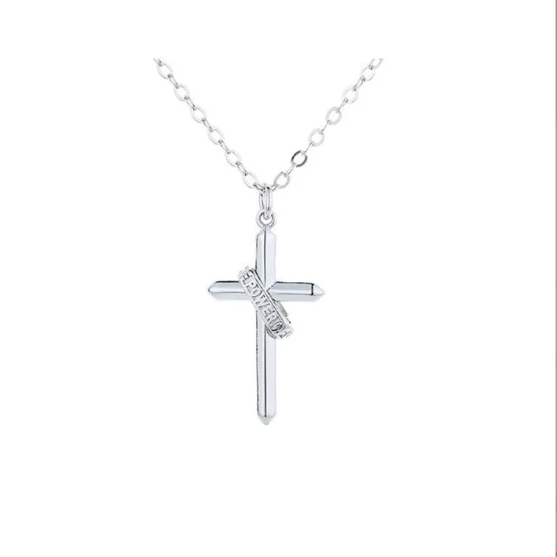 Trendy Cross Necklace Male Choker Accessories Top Quality 925 Sterling Silver Neck Chain Necklaces  For Men Jewelry Gift