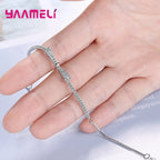 Luxury 925 Sterling Silver Crystal Bracelets For Women Girls Trend Fashion Jewelry Valentines Day Gift Wholesale