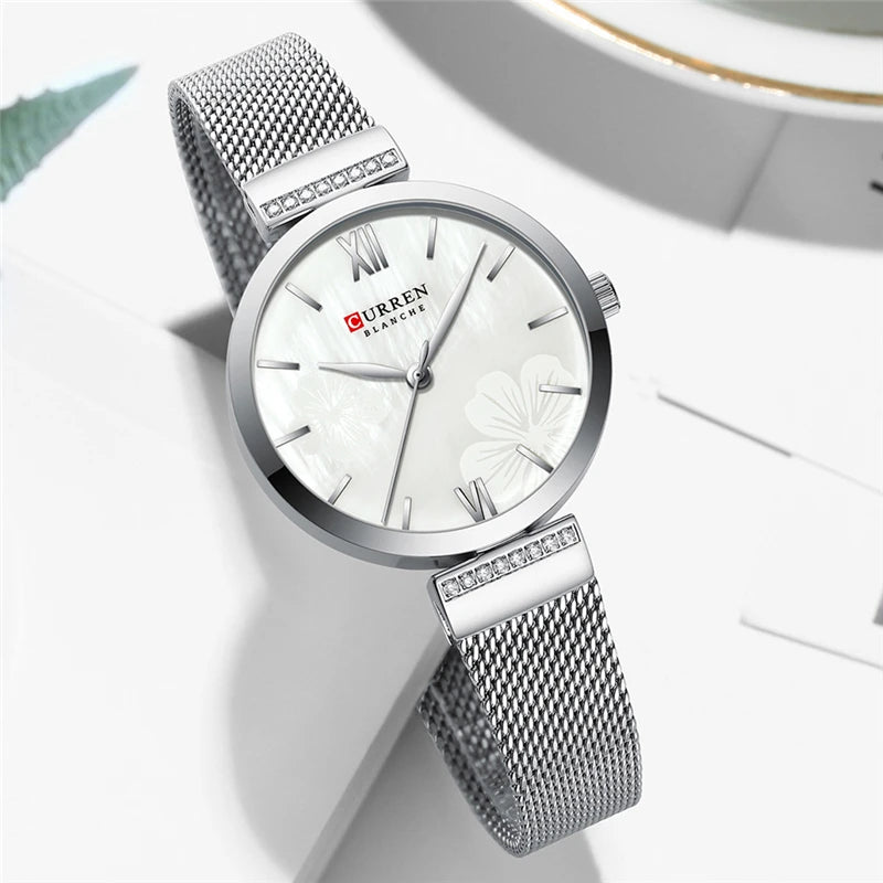 CURREN 9067 Watches Women's Simple Fashion Quartz Watch Ladies Wristwatch Charm Bracelet Stainless Steel Clock Relogio Feminino