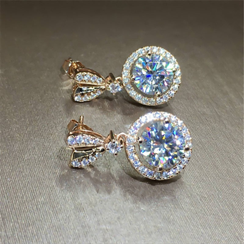 Real 14K Gold Jewelry Earring Women Fine Aros Mujer Oreja Pink Earrings for Women Orecchini 14 K rose Gold Bizuteria Jewelry