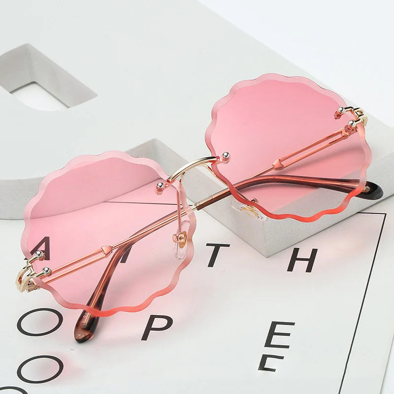 Luxury Round Sunglasses Women 2020 Vintage Brand Designer Rimless Shades Sun Glasses For Female Fashion Rosie Eyewear