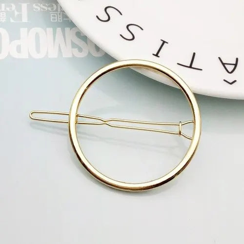 Fashion Woman Hair Accessories Triangle Hair Clip Pin Metal Geometric Alloy Hairband Moon Circle Hairgrip Barrette Girls Holder