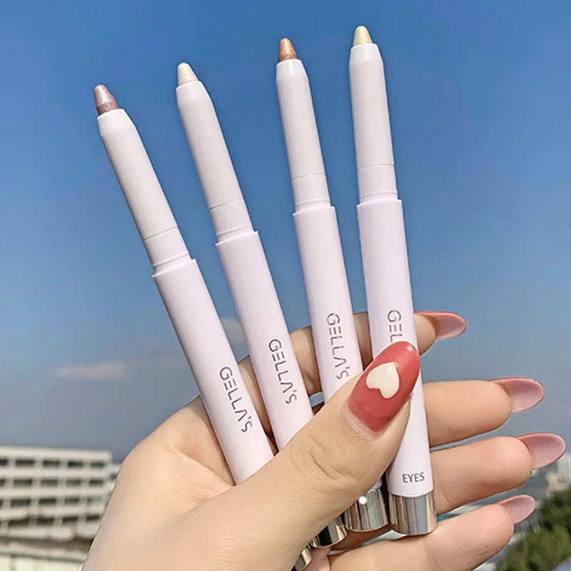 Diamond Glitter Eyeshadow Liner Pencil Face Makeup Highlighter Long lasting Matte Pink Silkworm Champagne Gold Eyeliner Pen