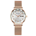 POEDAGAR 3011 Luxury Stainless Steel Wristwatch Bracelet Watch Women Fashion Simple Rose Gold Waterproof Luminous Ladies Watches