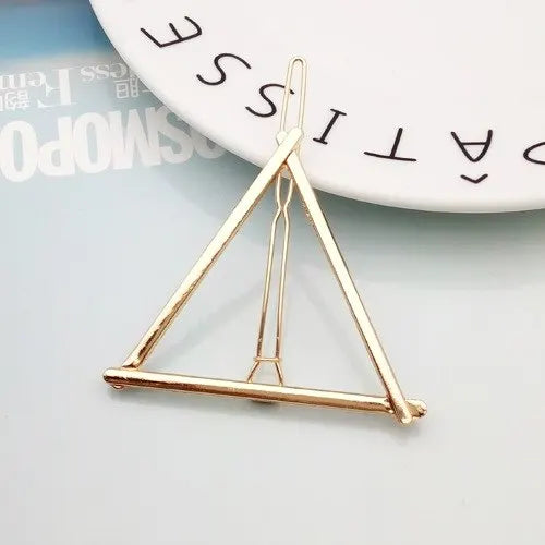 Fashion Woman Hair Accessories Triangle Hair Clip Pin Metal Geometric Alloy Hairband Moon Circle Hairgrip Barrette Girls Holder