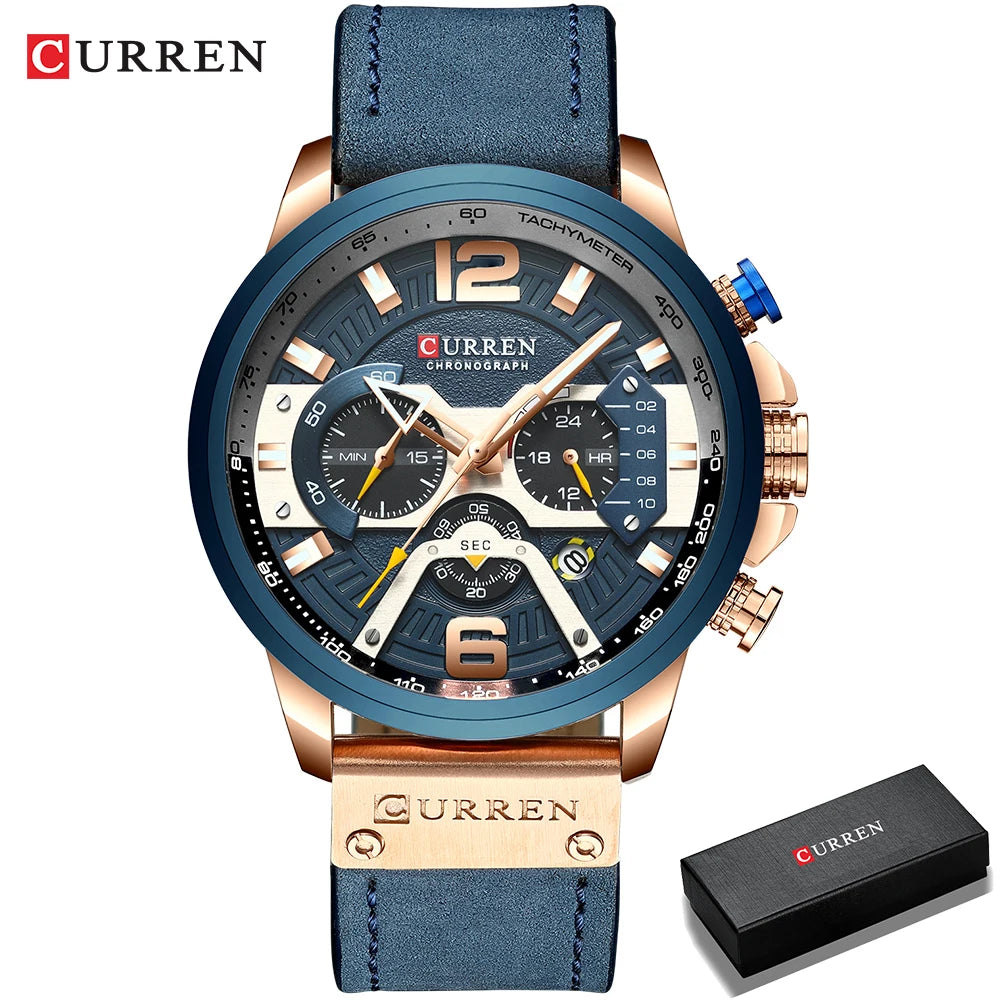Luxury Watch For Men Quartz Chronograph Sport Waterproof Man Watches Military Fashion Stainless Steel Wristwatch Clock