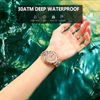 POEDAGAR 3011 Luxury Stainless Steel Wristwatch Bracelet Watch Women Fashion Simple Rose Gold Waterproof Luminous Ladies Watches