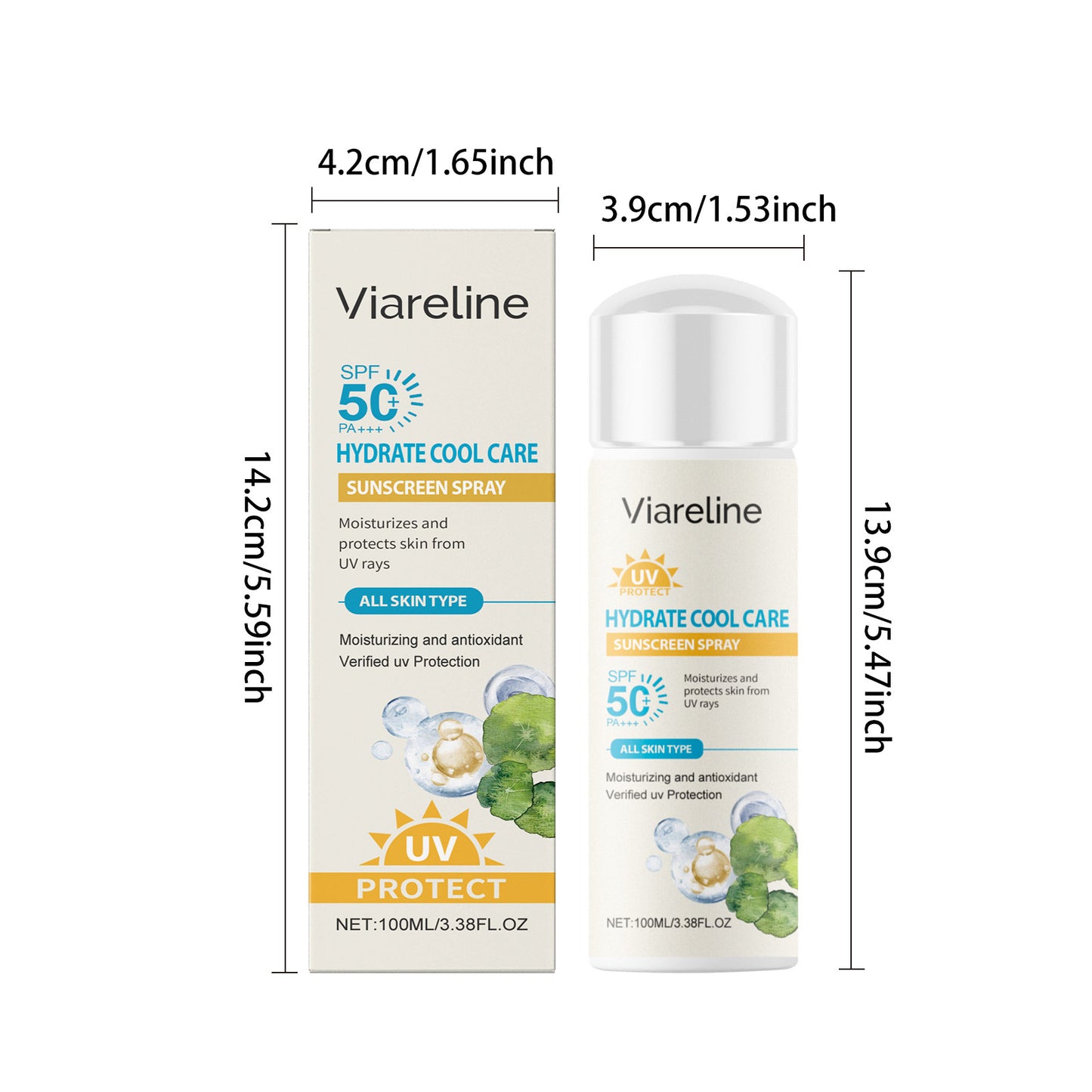 Sun Protection Spray Broad Spectrum SPF 50 UVA UVB Protection Sunburn Prevention Waterproof Lightweight Lasting Sunscreen Mist