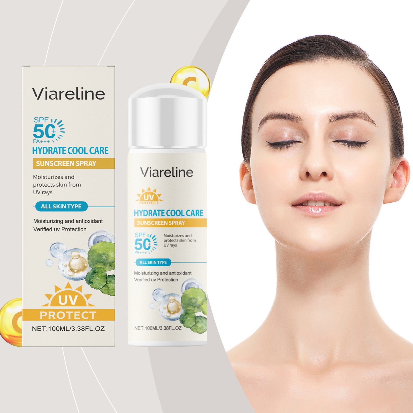 Sun Protection Spray Broad Spectrum SPF 50 UVA UVB Protection Sunburn Prevention Waterproof Lightweight Lasting Sunscreen Mist