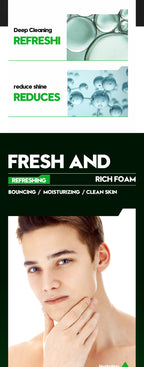 Men's Facial Cleanser Deep Clean Improve Oily Face Wash Cream Face Wash Foam Brightening Rejuvenation Face Cleanser Skin Care