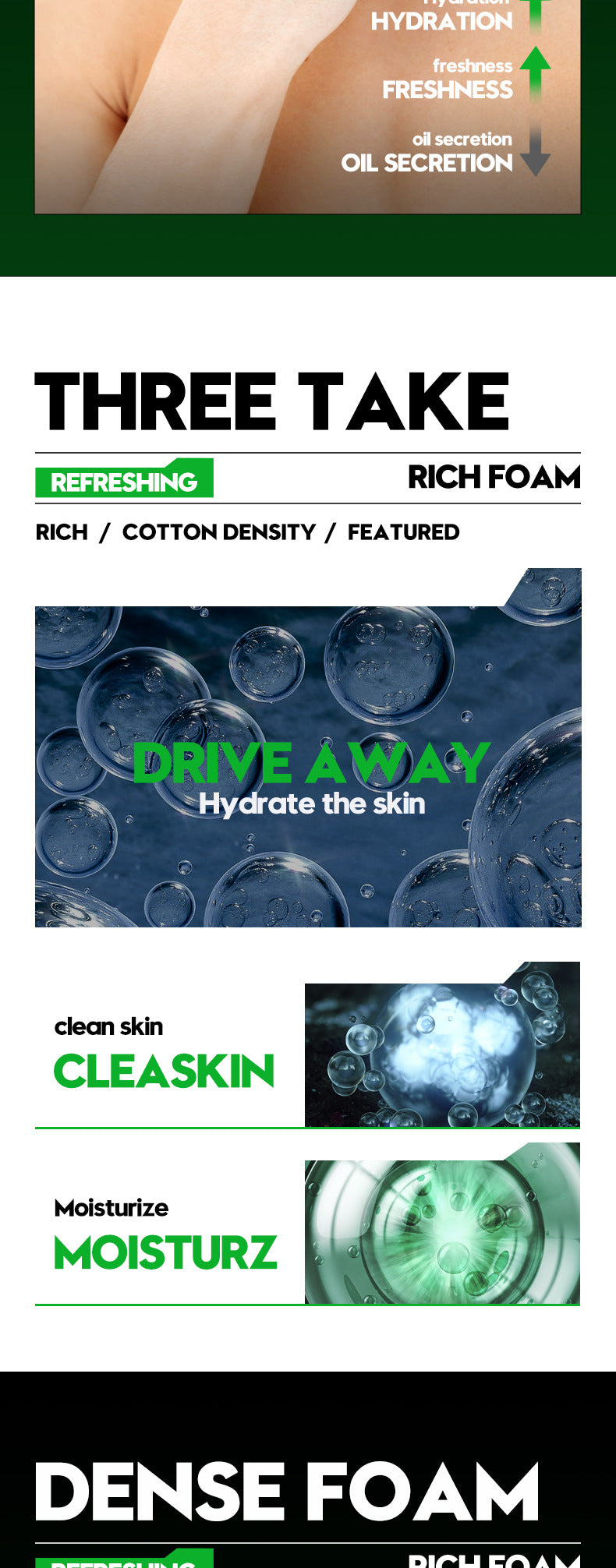 Men's Facial Cleanser Deep Clean Improve Oily Face Wash Cream Face Wash Foam Brightening Rejuvenation Face Cleanser Skin Care