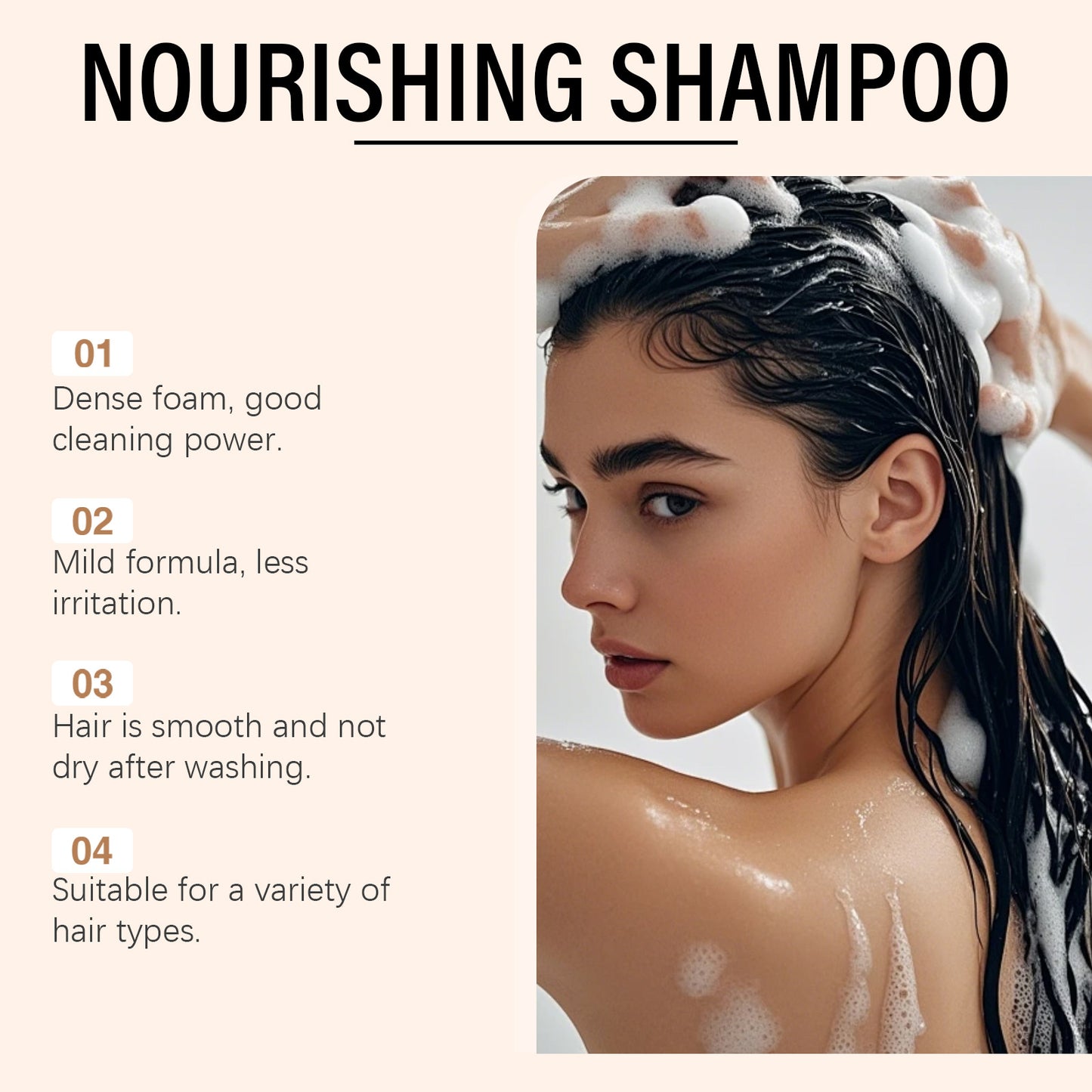 Nourishing Shampoo Gentle Cleansing Soothing Scalp Strengthen Hair Roots Moisturizing Remove Dandruff Smooth Refreshing Shampoo
