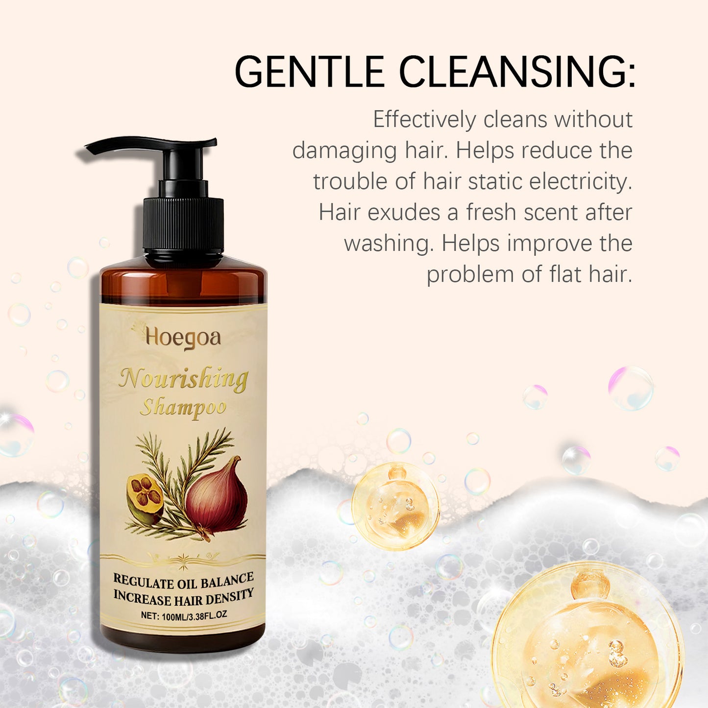 Nourishing Shampoo Gentle Cleansing Soothing Scalp Strengthen Hair Roots Moisturizing Remove Dandruff Smooth Refreshing Shampoo