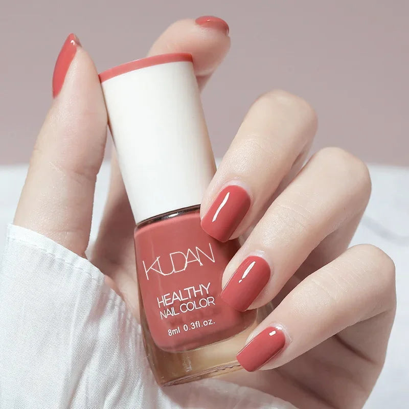 Nail Polish Without Baking Lamp White Fine Glitter Non-baking Non-peel Transparent Shiny Oil Base Coat Nude Nail Polish