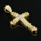 Mens Jewellery Cross Necklace Chain for Men Stainless Steel Necklace Men Hip Hop Jewelry Rhinestone Religious Pendant Collares