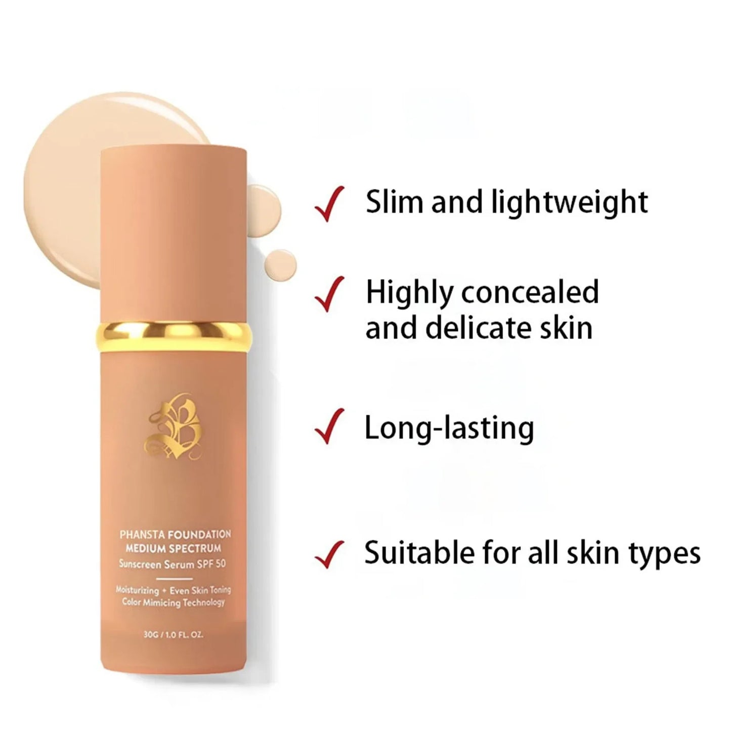 4-in-1 Foundation Magic Color Changing Foundation Liquid Soft Matte Long Lasting Hydrating Makeup Base maquiagem Spf 50