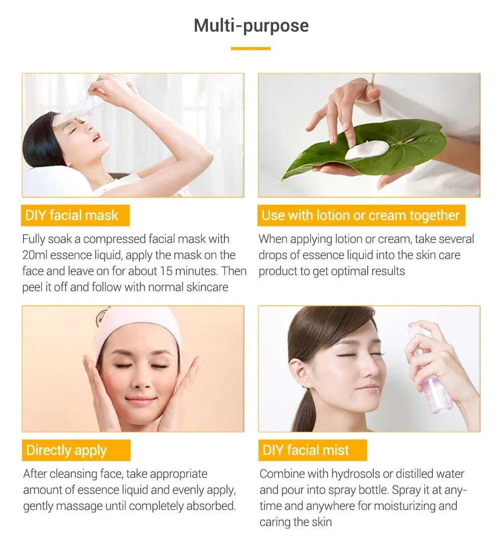 4 Kinds Moisturizing Facial Serum Deep Repair Face Skin Hyaluronic Acid Vitamin C Essence Fade Dark Spots Anti-Aging Skin Care