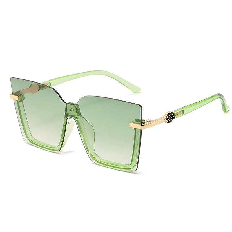 Women  Sun Glasses Streetwear Large Frame Eyewear GogglesHollow Out Square One-piece Sunglasses Women MenGlasses